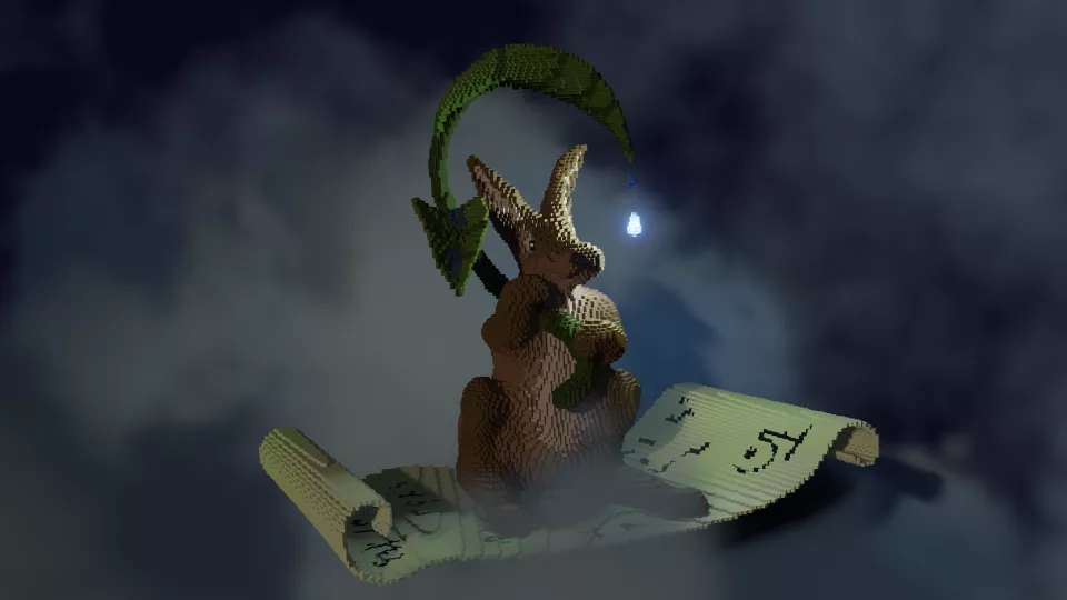 Lapin à la feuille